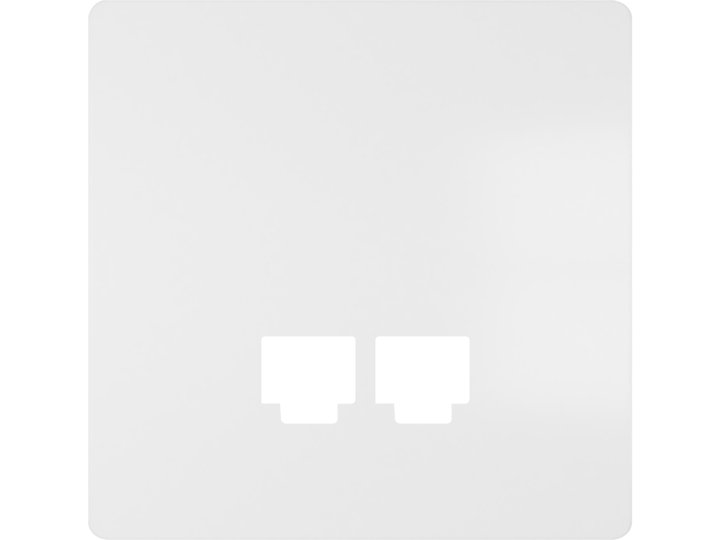 Style, tapa conector 2 RJ45, Blanco Mate