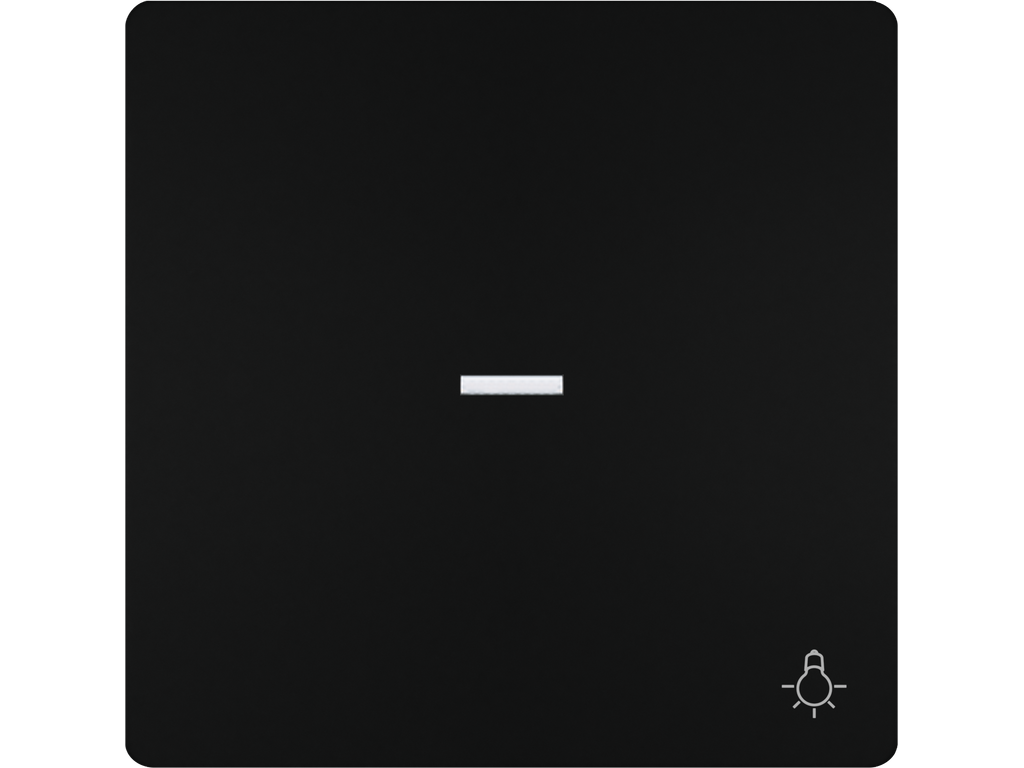 Style, tecla con difusor, símbolo luz, Negro Mate