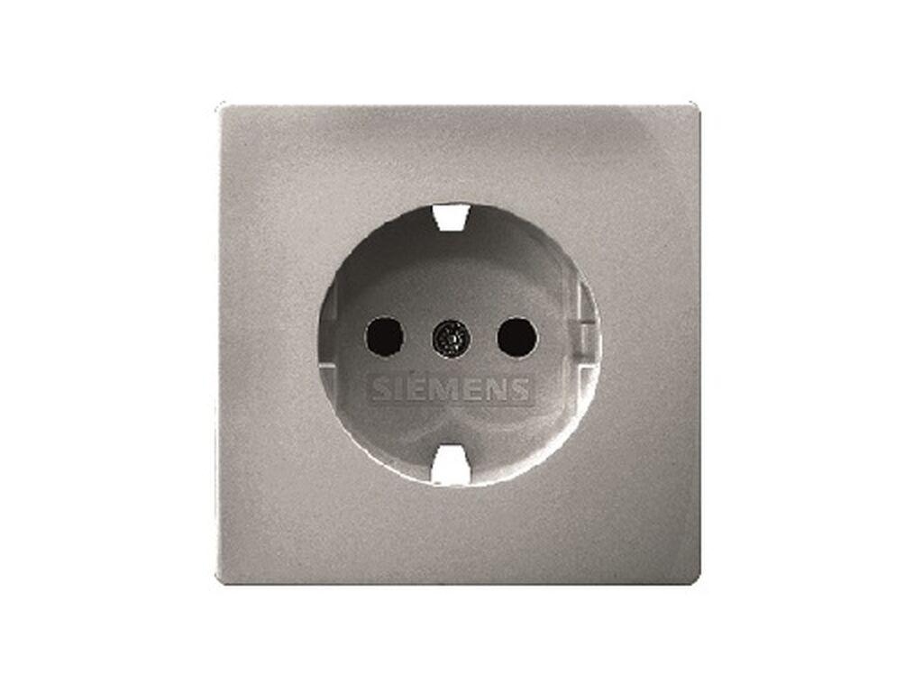 Style, tapa base enchufe seguridad, Platino Metalizado