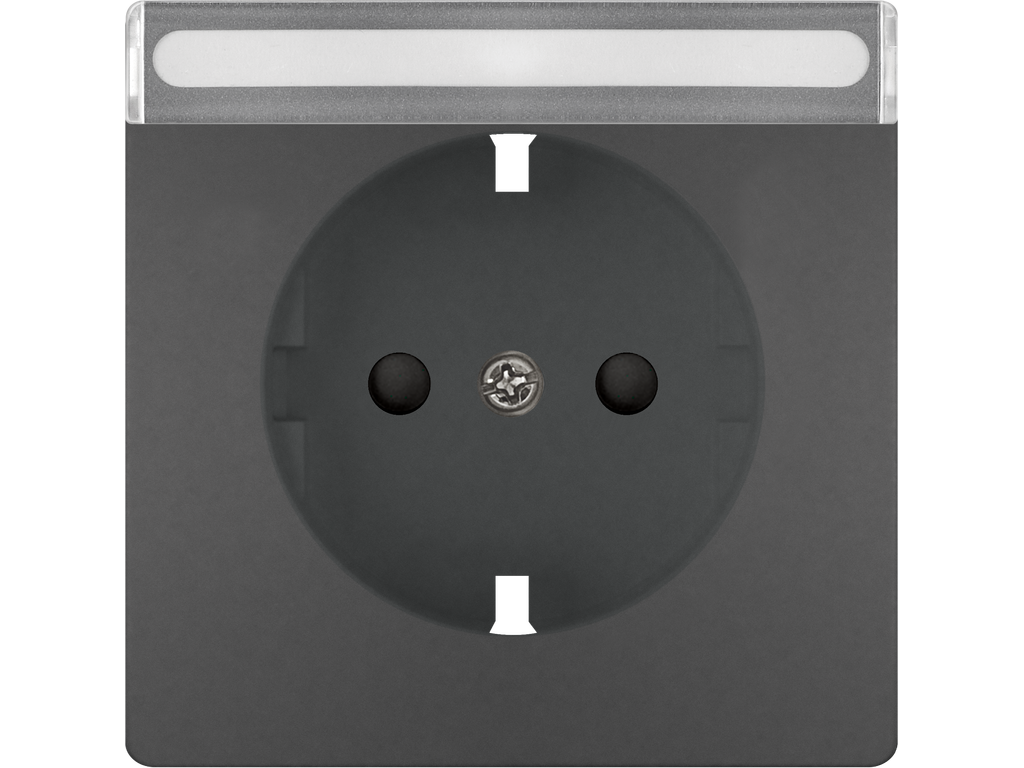 Style, tapa Schuko proteccion de seguridad, portaetiquetas, Antracita Cosso