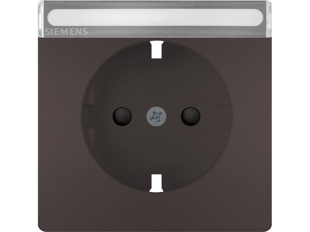 Style, tapa Schuko proteccion de seguridad, portaetiquetas, Chocolate