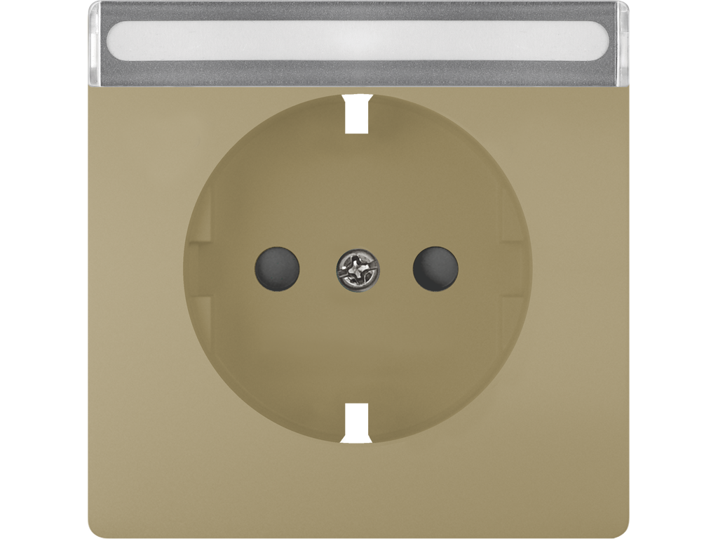 Style, tapa Schuko proteccion de seguridad, portaetiquetas, Dorado Malta