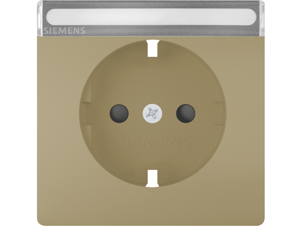 Style, tapa Schuko proteccion de seguridad, portaetiquetas, Dorado Malta