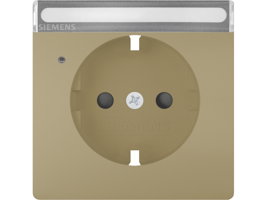 Style, tapa Schuko proteccion de seguridad, etiqueta indicador de servicio, Dorado Malta