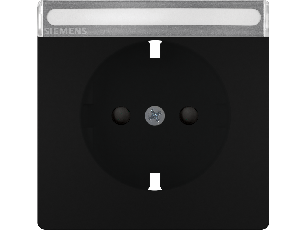 Style, tapa Schuko proteccion de seguridad, portaetiquetas, Negro Mate