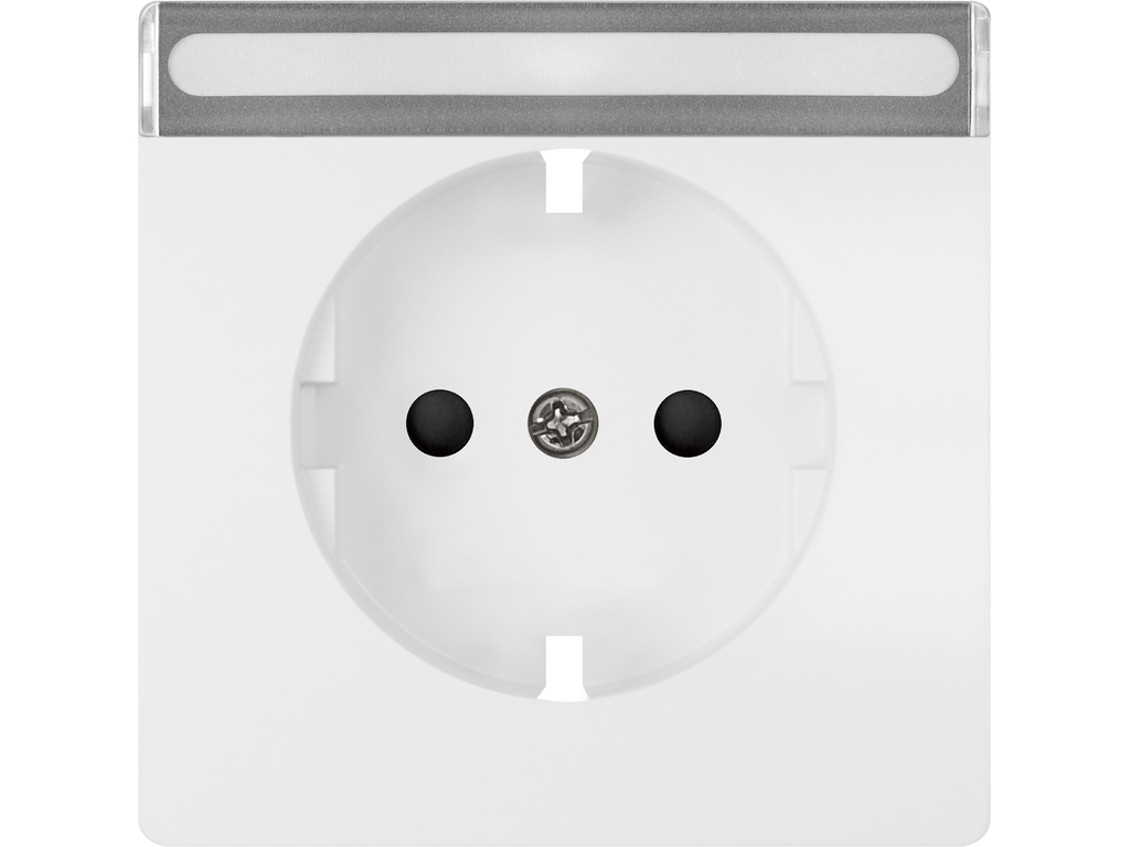 Style, tapa Schuko proteccion de seguridad, portaetiquetas, Blanco Mate