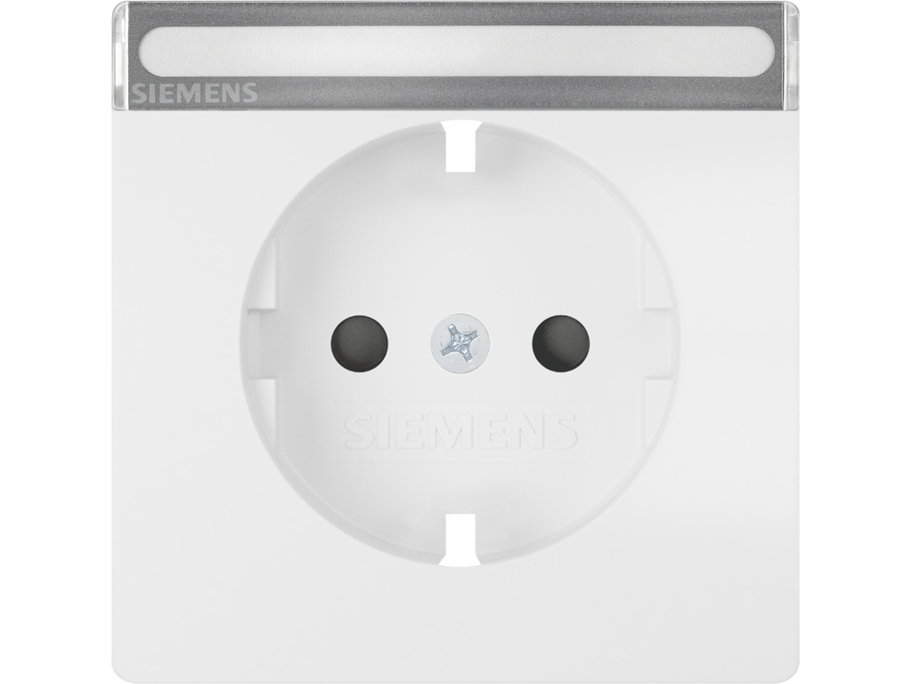 Style, tapa Schuko proteccion de seguridad, portaetiquetas, Blanco Mate