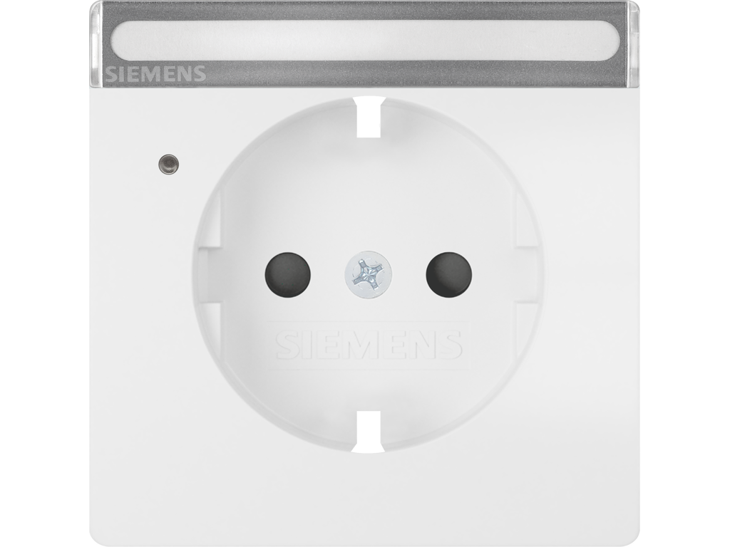 Style, tapa Schuko proteccion de seguridad, etiqueta indicador de servicio, Blanco Mate