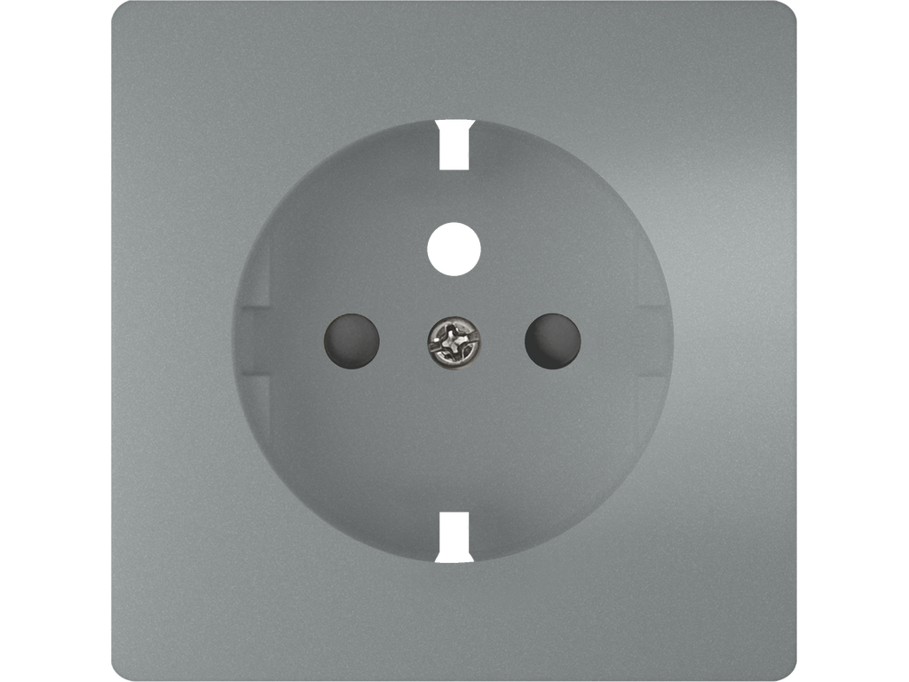 Style, tapa para base enchufe 2P+T toma francesa, proteccion de seguridad, Platino Metalizado