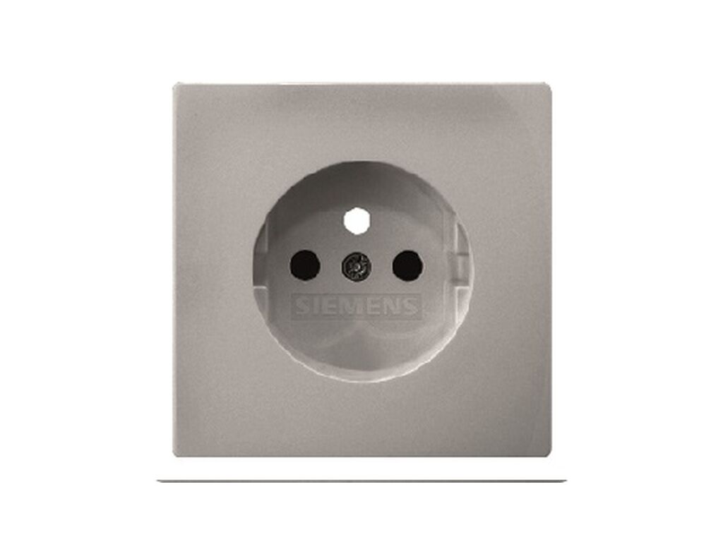 Style, tapa para base enchufe 2P+T toma francesa, proteccion de seguridad, Platino Metalizado