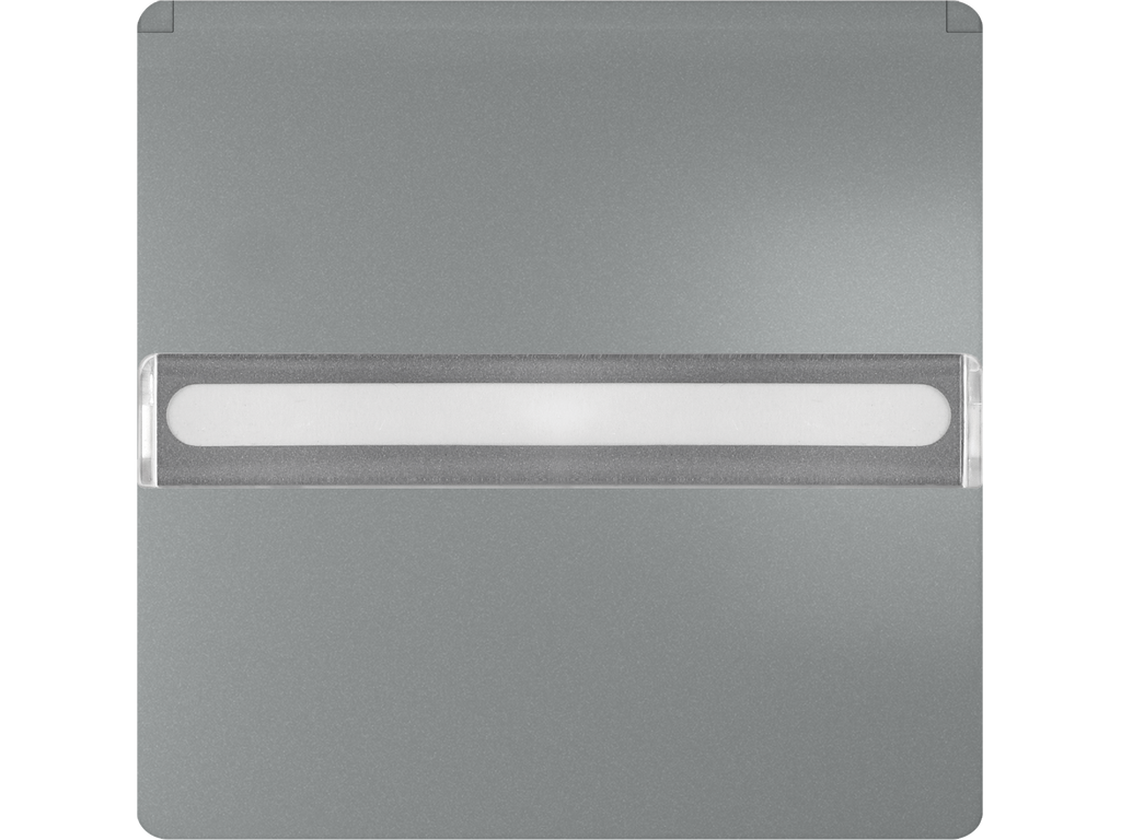 Style, tapa abatible Schuko proteccion de seguridad, etiqueta indicador de servicio, Platino Metalizado