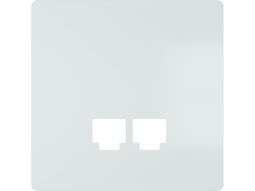 Style, tapa conector 2 RJ45, Blanco Polar