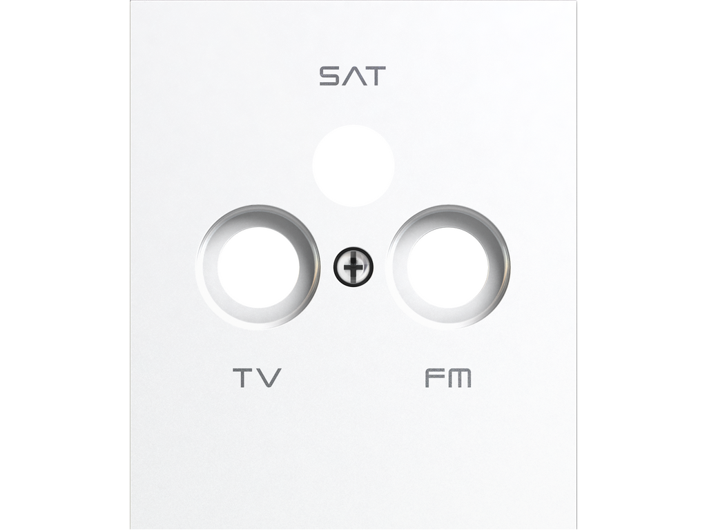 COSMOS, TV-R-SAT COVER WITH 3 OUTPUTS, SILK WHITE