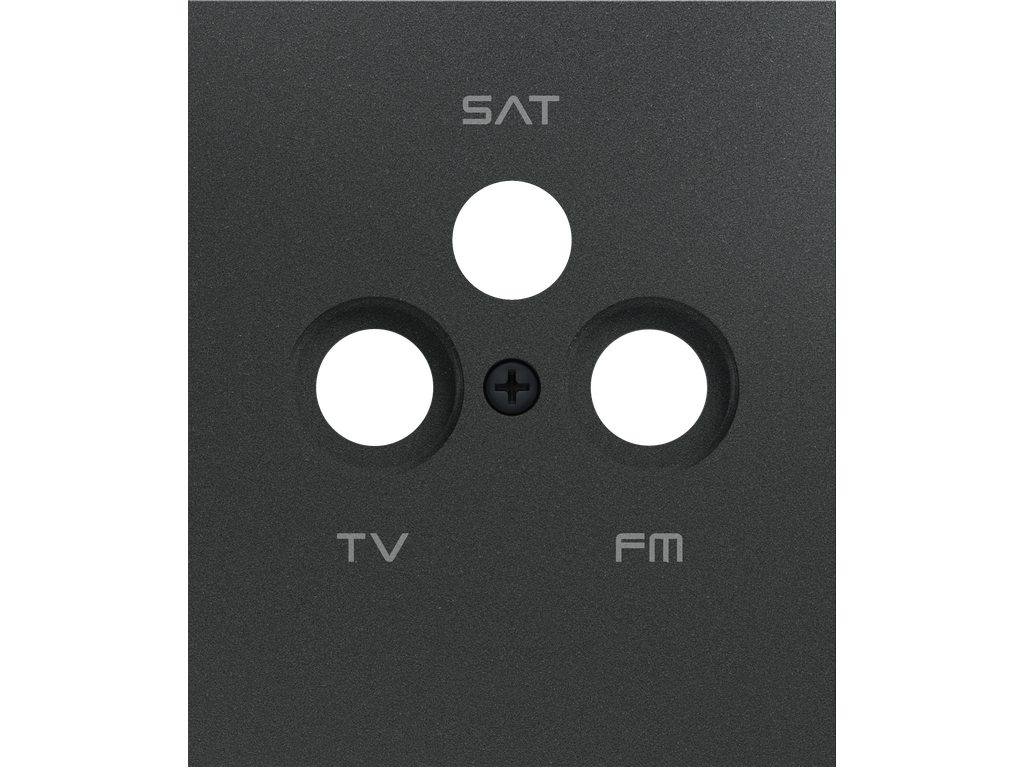 COSMOS, TV-R-SAT COVER WITH 3 OUTPUTS, BASALT ANTHRACITE