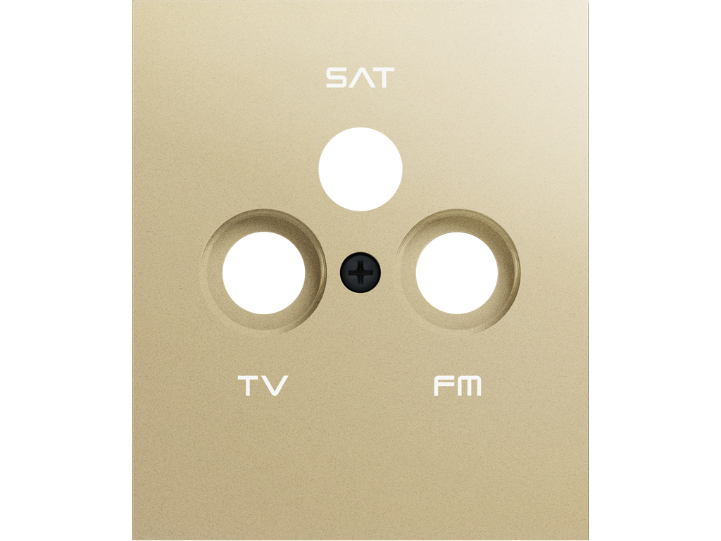 COSMOS, TV-R-SAT COVER WITH 3 OUTPUTS, GOLDEN CHAMPAGNE