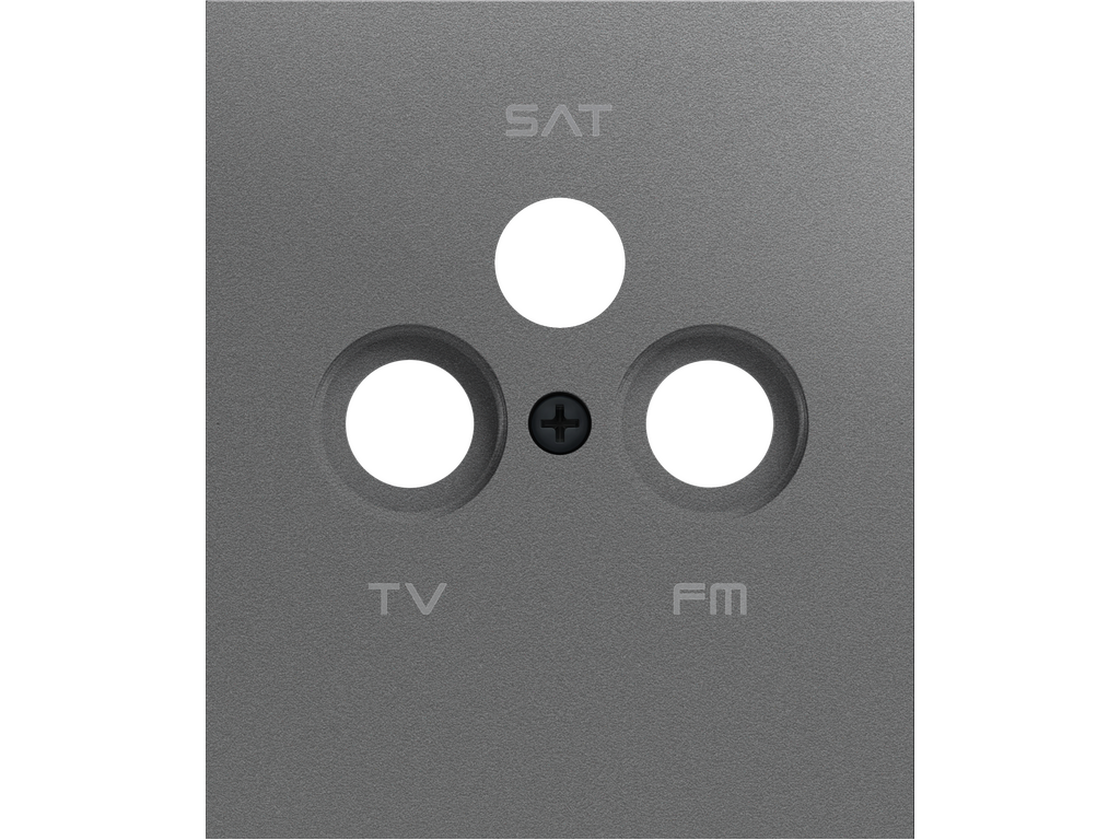 COSMOS, TV-R-SAT COVER WITH 3 OUTPUTS, VOLCANO GREY