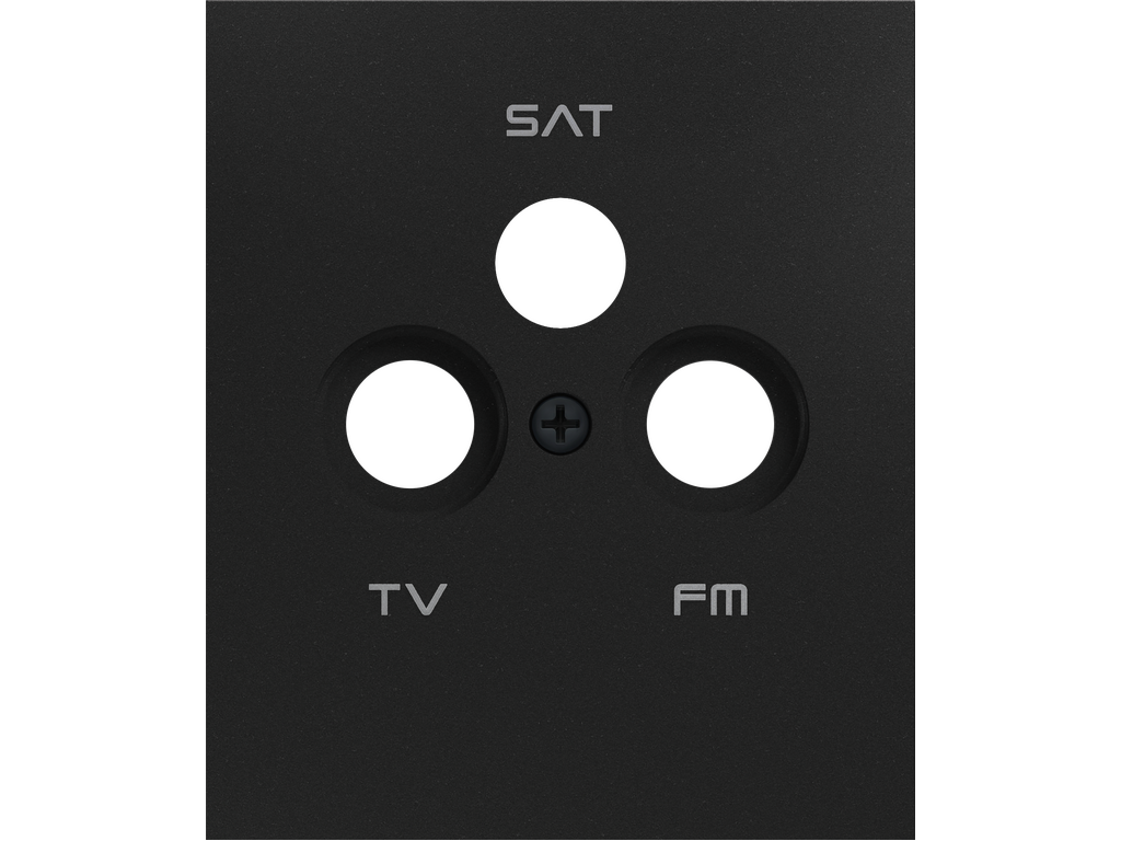 COSMOS, TV-R-SAT COVER WITH 3 OUTPUTS, ONYX BLACK