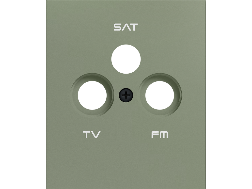 COSMOS, TV-R-SAT COVER WITH 3 OUTPUTS, MIST GREEN