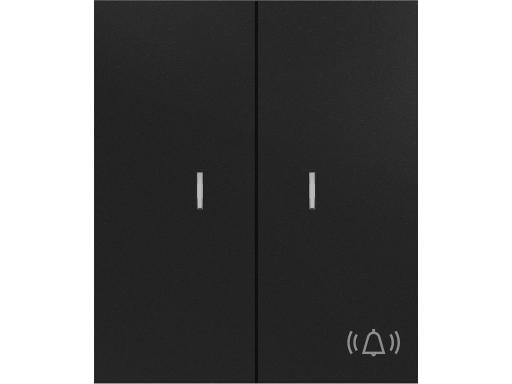 COSMOS, DOUBLE ROCKER, LIGHT SYMBOL WITH DIFFUSER, ONYX BLACK