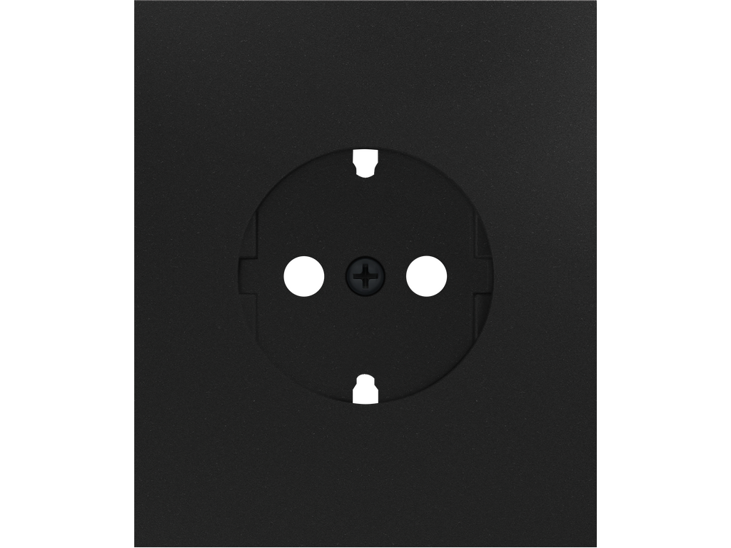 COSMOS, SCHUKO COVER WITH SCREW TERMINAL, ONYX BLACK