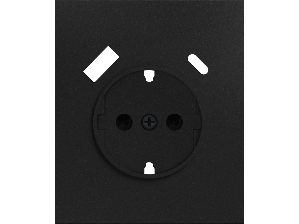 COSMOS, SCHUKO COVER WITH USB A+C, ONYX BLACK