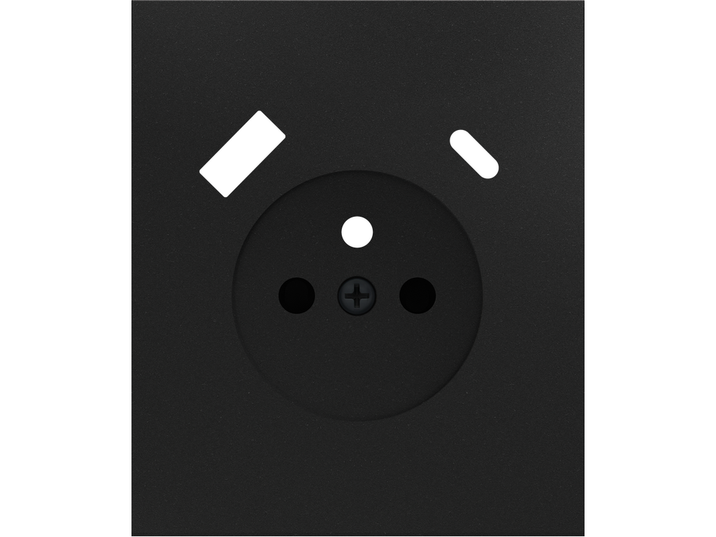 COSMOS, TAPA PARA ENCHUFE FRANCÉS CON USB AC, NEGRO ÓNIX