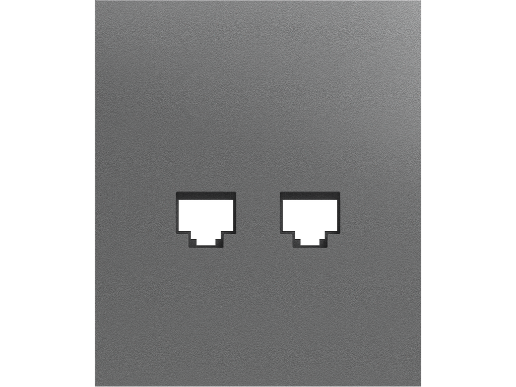 COSMOS, TAPA PARA CONECTOR RJ45, SIMPLE DOBLE KEYSTONE, GRIS VULCANO