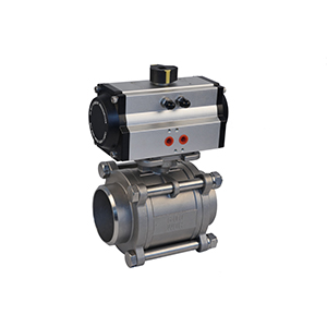 REF. A I3PB - VÁLVULA INOX DE ESFERA TRES PIEZAS PASO TOTAL CON ACTUADOR NEUMÁTICO - BUTT WELD