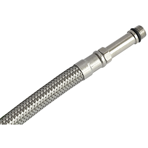 STAINLESS STEEL BRAIDED FLEXIBLE CONNECTOR FOR SANITARY INSTALLATION F 3/8" - M 10 x 1 - L37