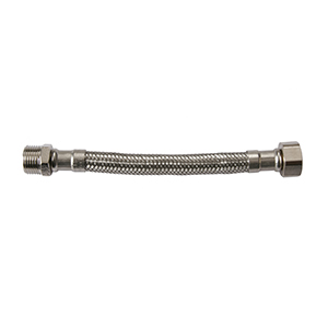 STAINLESS STEEL BRAIDED FLEXIBLE CONNECTOR FOR DN 8 SANITARY INSTALLATION M 3/8" - F 1/2"