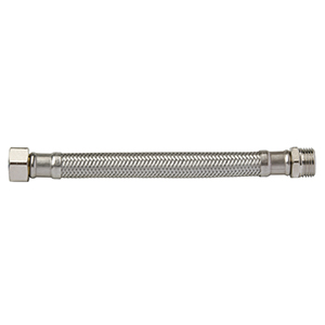 STAINLESS STEEL BRAIDED FLEXIBLE CONNECTOR FOR DN 13 WATER HEATER AND AIR CONDITIONING M 1/2" - F 3/4"