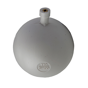 SPHERICAL PLASTIC FLOAT FOR FLOAT VALVE WITH THREADED ROD