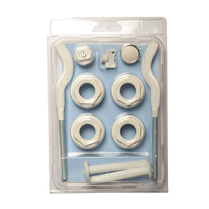 UNIVERSAL 1" WHITE PLUGS WITH WHITE RADIATOR BRACKETS