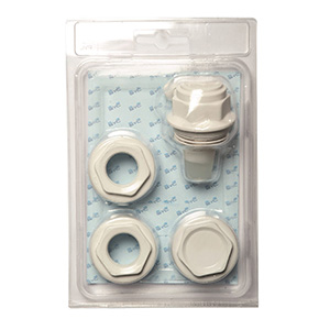 UNIVERSAL 1" WHITE PLUGS KIT WITH AUTOMATIC AIR VENT VALVE - WHITE FLOAT