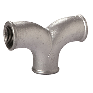 FIG. 132 - TE DE 2 CURVAS H/H/H - HIERRO MALEABLE