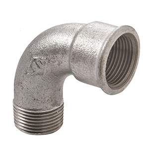 FIG. 1A - CURVA CORTA 90˚ M/H - HIERRO MALEABLE