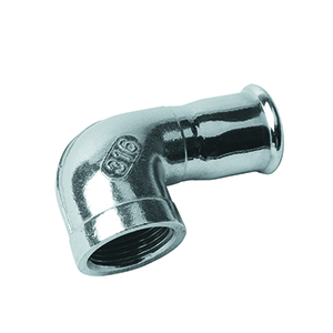 CODO 90º SOLDADO ROSCA HEMBRA - PRESS FITTING ACERO INOXIDABLE