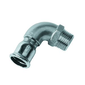 CODO 90º SOLDADO ROSCA MACHO - PRESS FITTING ACERO INOXIDABLE