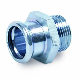 ENTRONQUE ROSCA MACHO - PRESS FITTING ACERO CARBONO