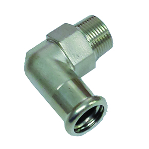 CODO 90° ROSCA MACHO - PRESS FITTING ACERO INOXIDABLE