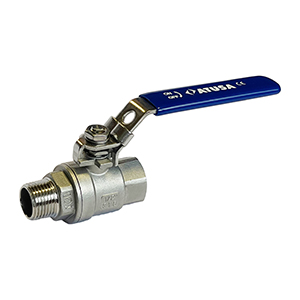 VÁLVULA DE ESFERA INOXIDABLE AISI 316 DOS PIEZAS M/H - PASO TOTAL