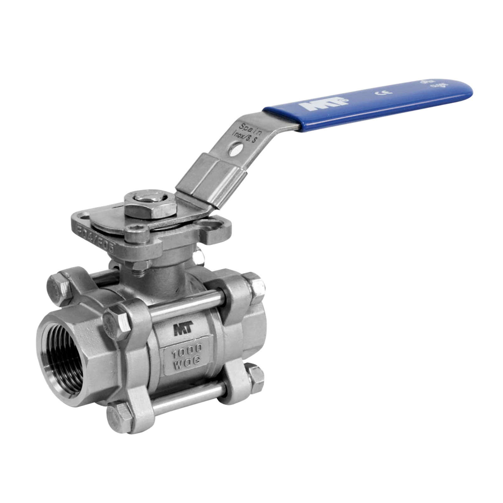 Three-Piece Stainless Steel Ball Valve F-F NPT Threaded End 
