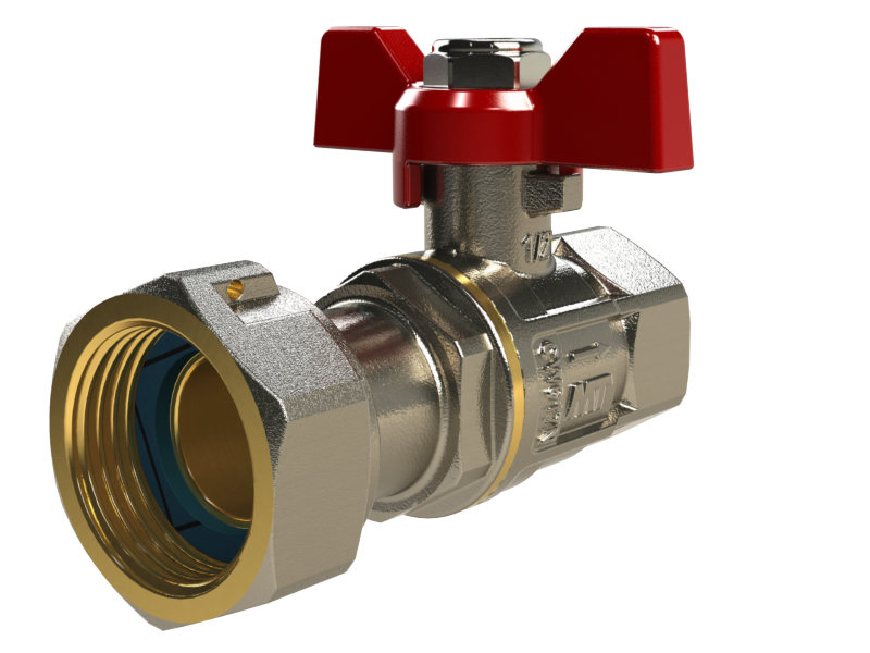 Ball Valve PN30 F-F 3/4"-LN 3/4" Red Butterfly Handle