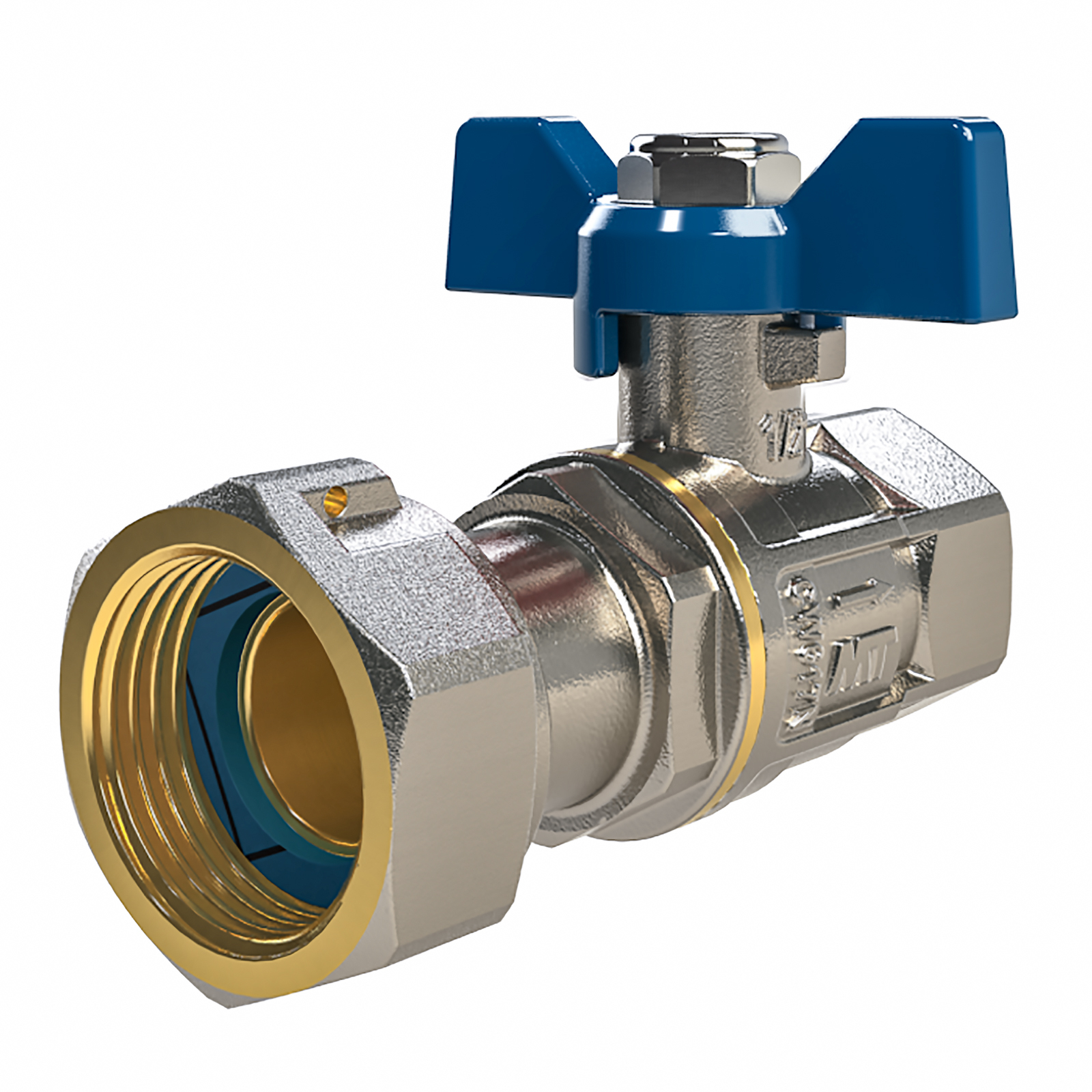 F-F Check Ball Valve PN16 With Loose Nut Connector And Butte