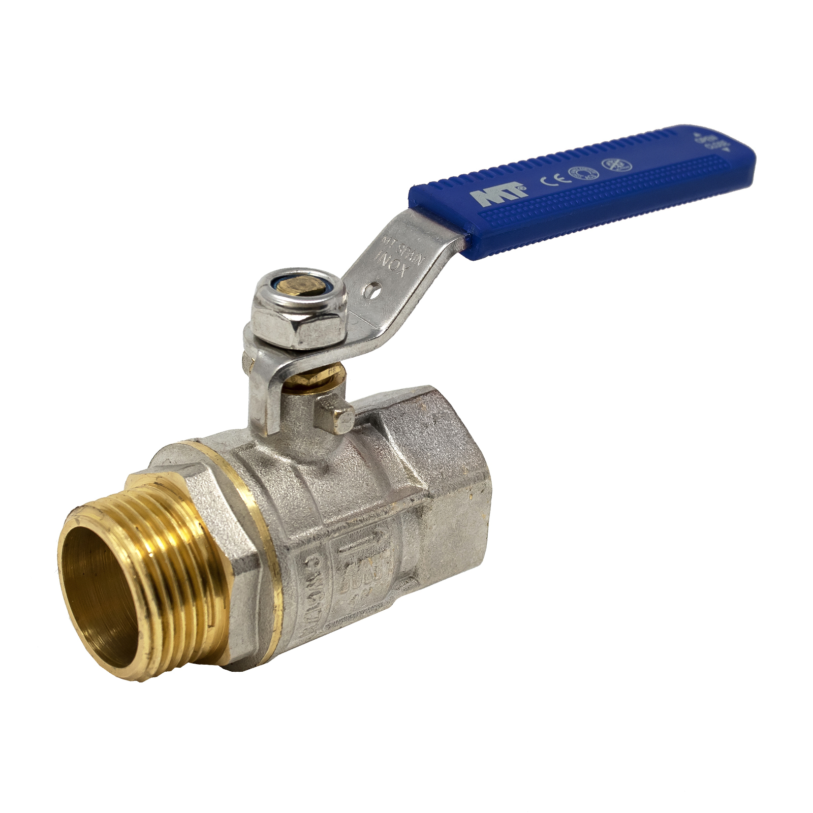 M-F Ball Valve PN-30 with Stainless Steel Blue Handle 1/2"