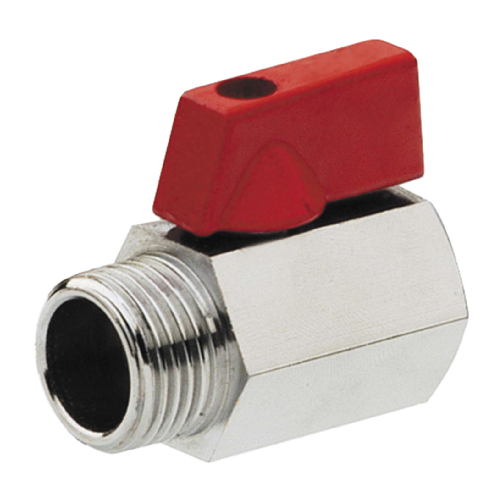 M-F PN16 Brass Mini Ball Valve With Metal Handle Color Red