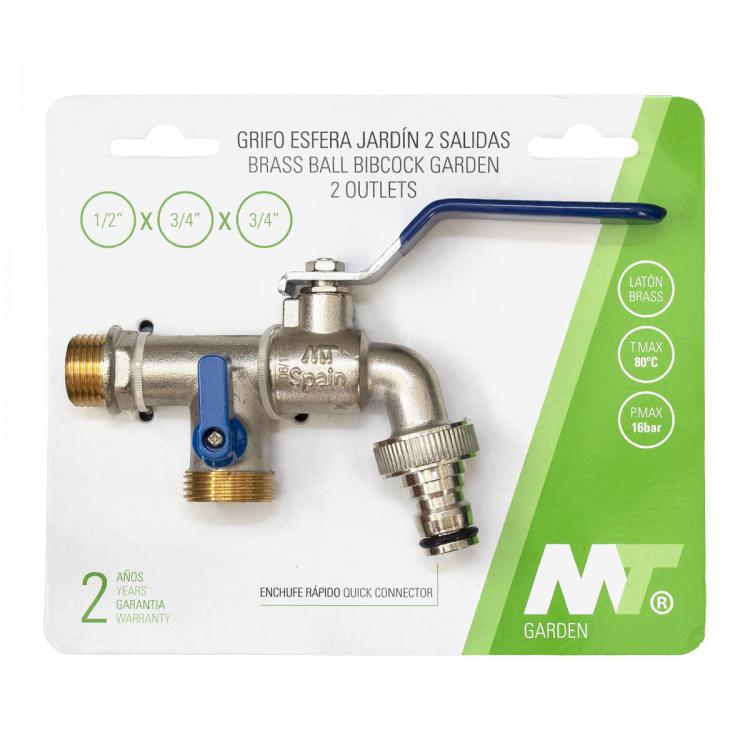 PN16 Garden Bibcock Quick Connector Chrome Handle With Two O