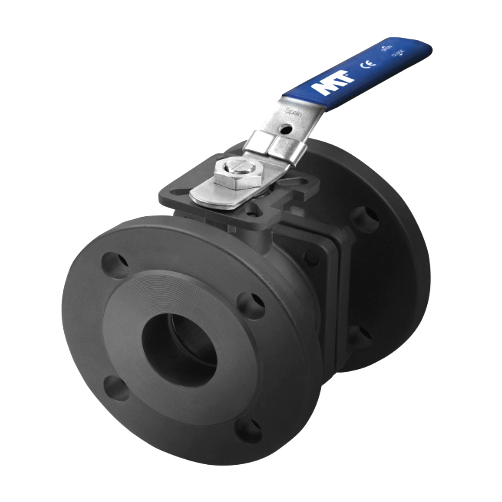 Two-Piece Carbon Steel Ball Valve ANSI Flanged Ends Mounting