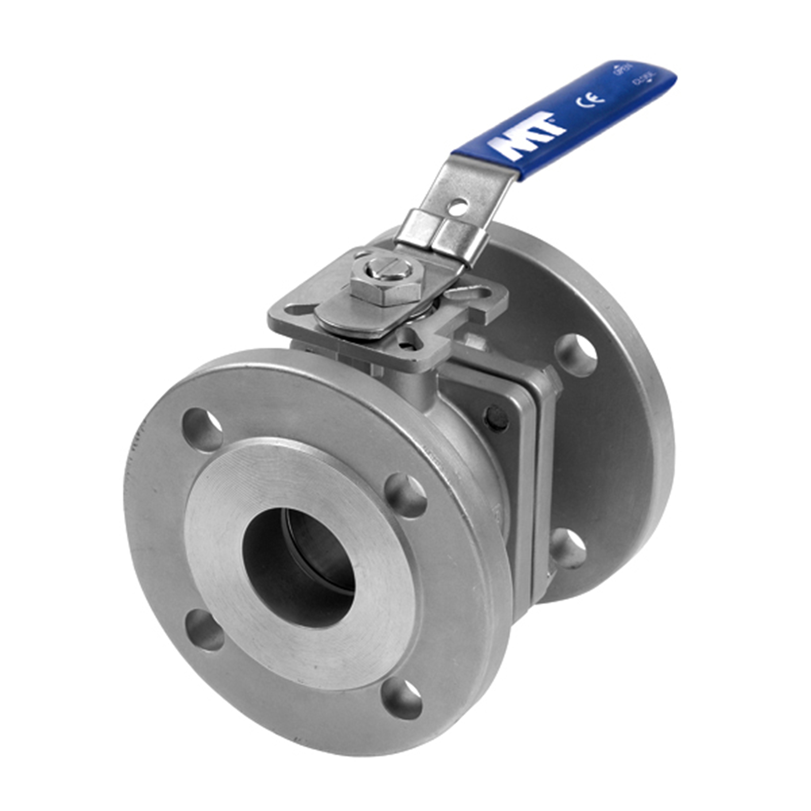 Two-Piece Stainless Steel Ball Valve ANSI Flanged End Mounti