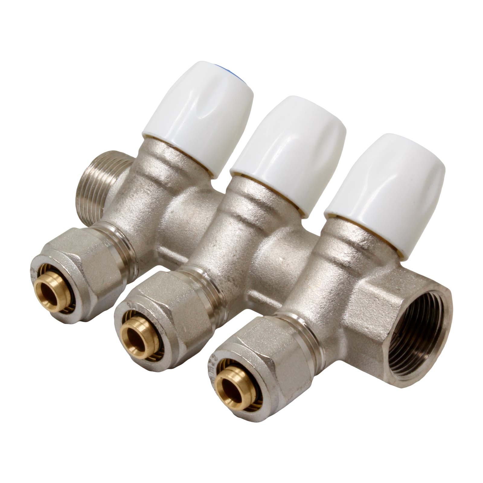 Brass Manifold M/F Nickel With Multilayer Compression Valves